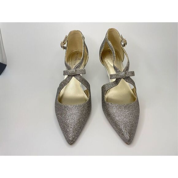 Bandolino Women's Zeffer Detail Dress Pumps Gold Fabric Stiletto Heels NWT 7.5 M - Picture 6 of 10